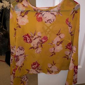 Loose boho yellow top